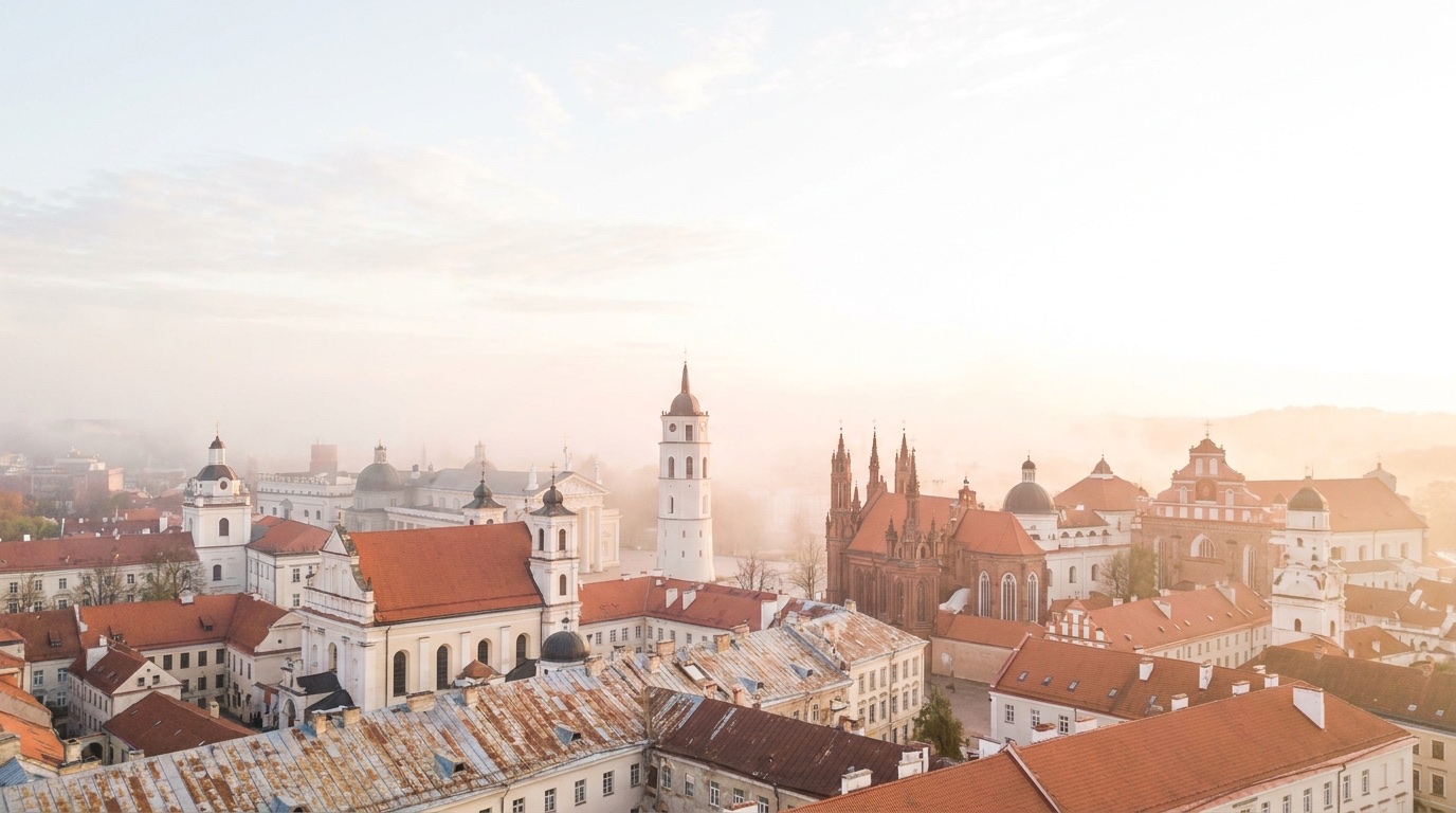Aerial view of Vilnius old town